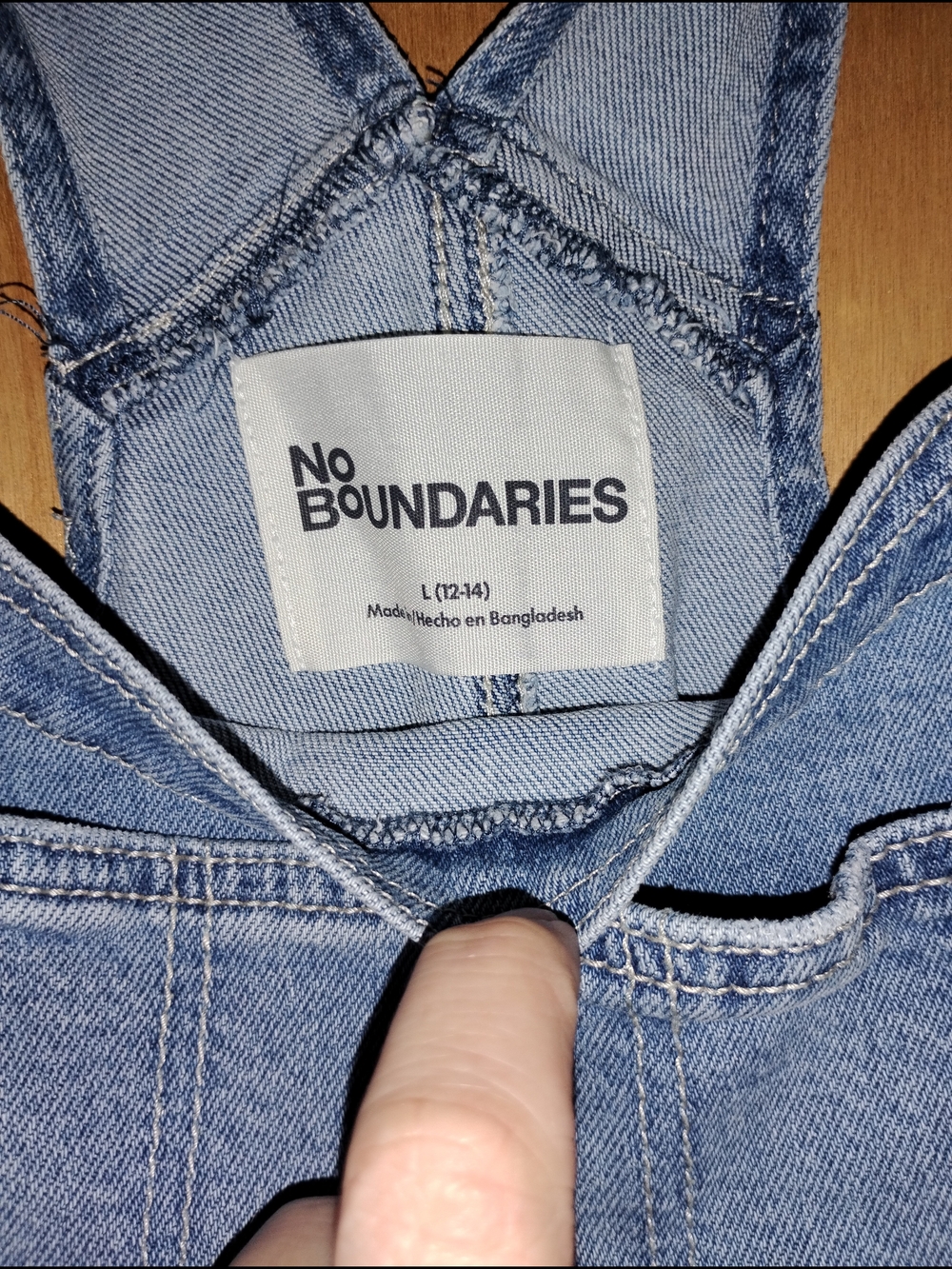 No Boundaries Light Blue Denim Women's Overalls - Picture 2 of 3
